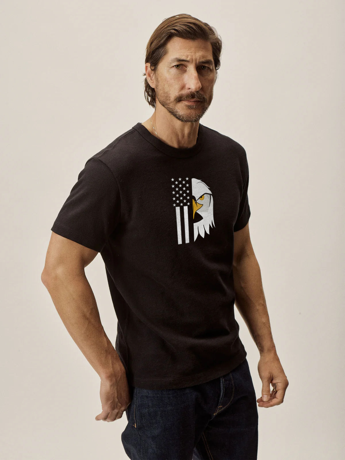 American Flag Bald Eagle T-Shirt | Black